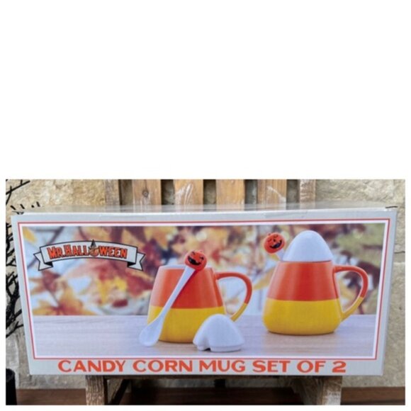 NEW Mr. Halloween Candy Corn Ceramic Mug Set Candy Corn Ceramic Mug Set - Picture 7 of 7